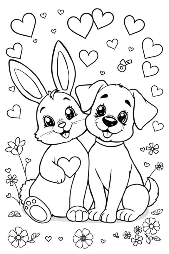 niedliche Tierliebe Ausmalen