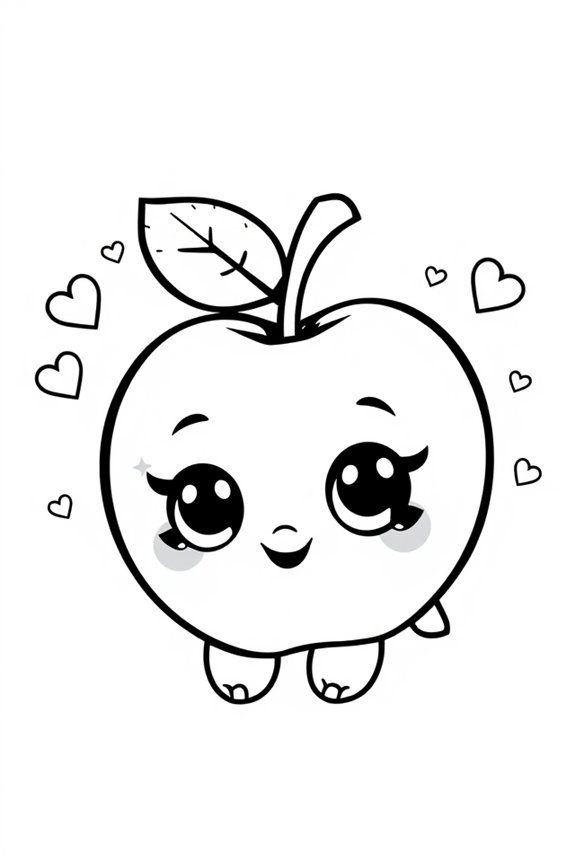 niedliche Apfel Shopkins Ausmalbild