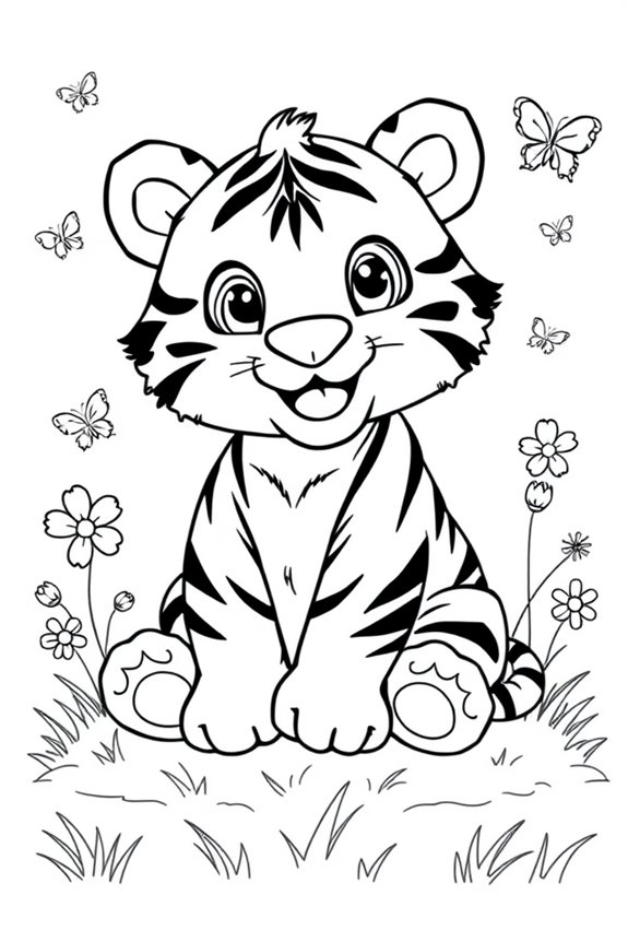 süßer Baby-Tiger Ausmalbild