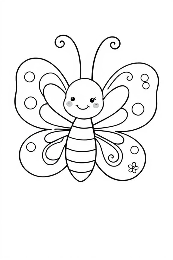 süße Schmetterling Ausmalbild