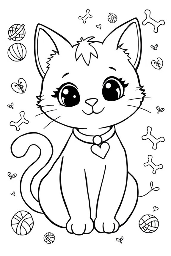 süße Katzen-Ausmalbild