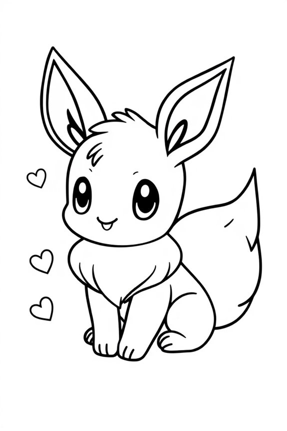 niedliches chibi Eevee Ausmalbild