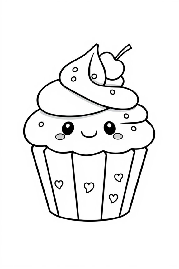 süße Cupcake-Ausmalbild