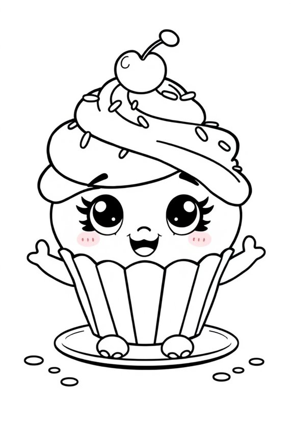 niedliche Cupcake Shopkins Ausmalbild