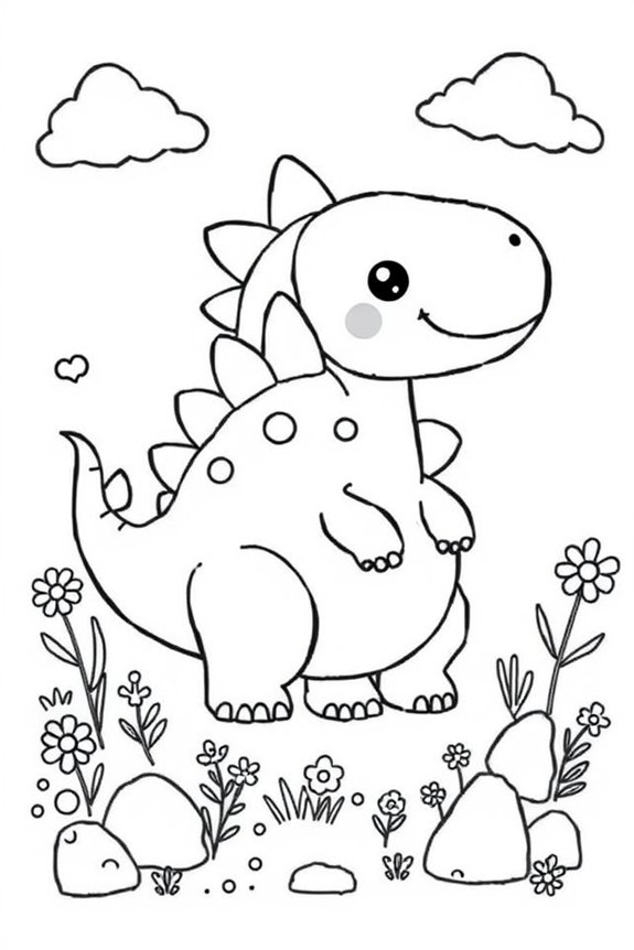 süße Dinosaurier-Ausmalbild