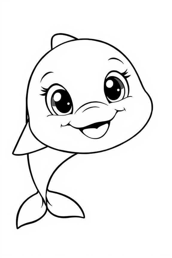 süße Delfin-Ausmalbild