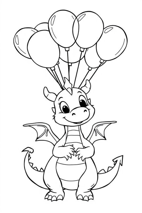 süße Drachen-Ausmalbild