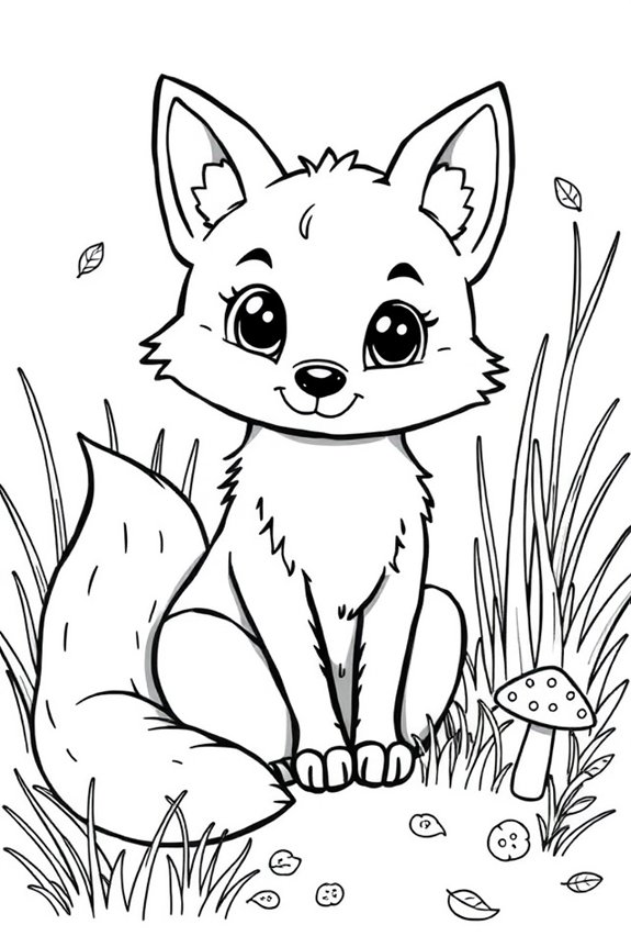 niedliche Fuchs-Malvorlage