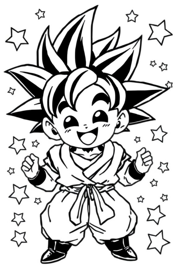 niedliche Goku Ausmalbild
