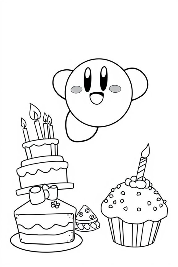 niedliche Kirby Ausmalbild