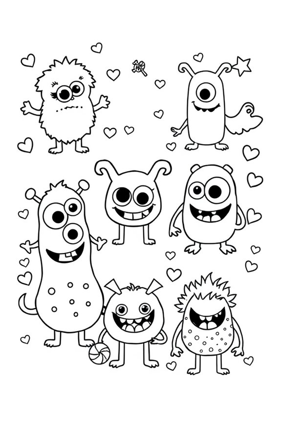 niedliche Monster-Ausmalbild