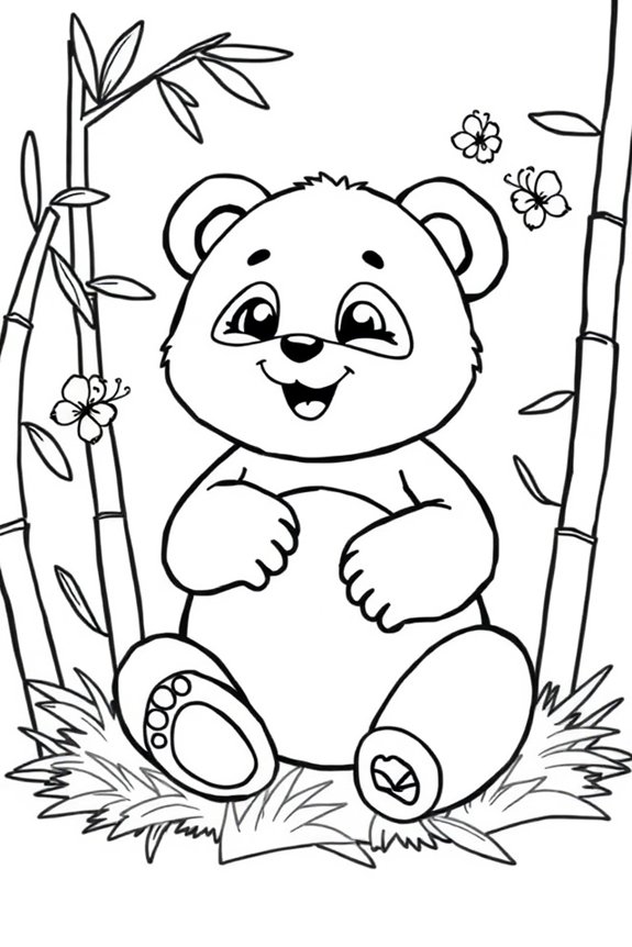 niedliche Panda-Malvorlage