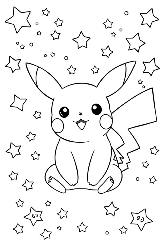 süßes Pikachu Ausmalbild
