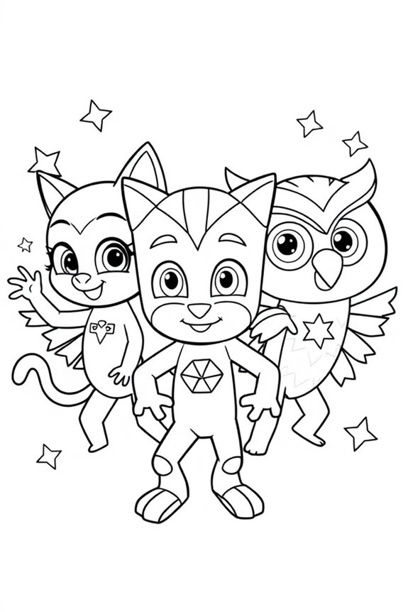 süße PJ Masks Ausmalbild