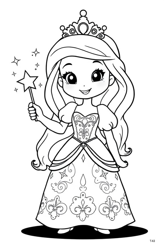 niedliche Prinzessin Ausmalbild