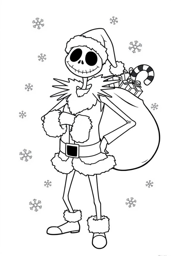 niedliche Weihnachtsmann Jack Ausmalbild