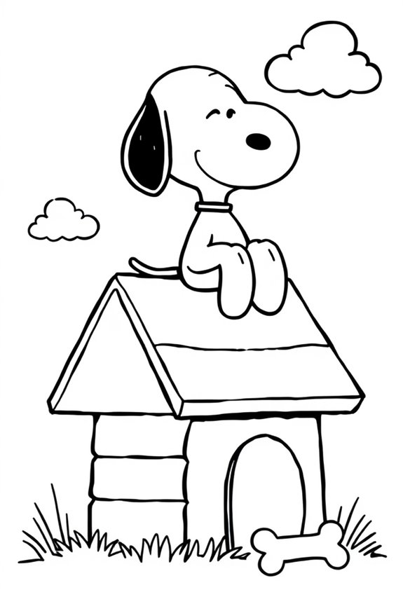 süße Snoopy-Ausmalvorlage