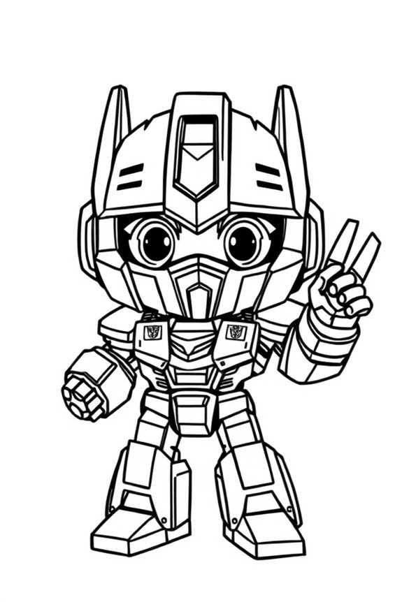 niedliche Transformers Chibi Ausmalbild