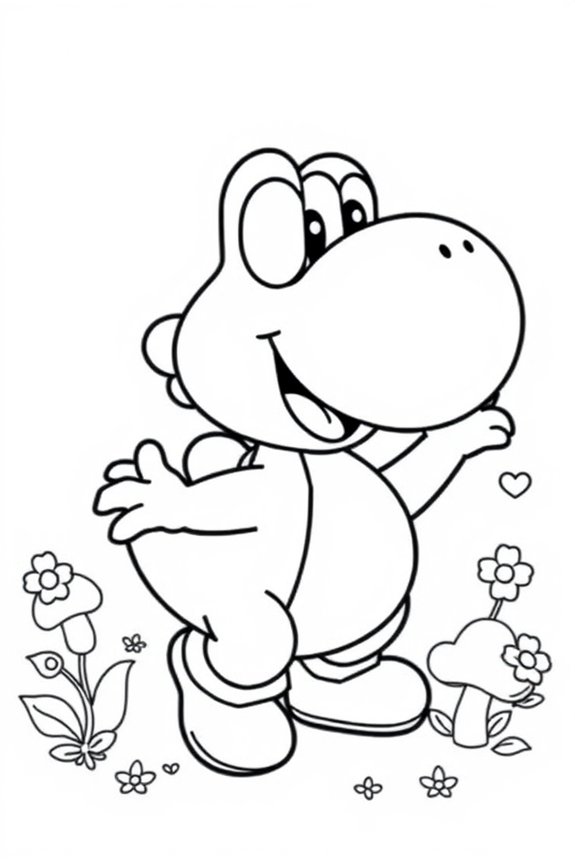 süße Yoshi Ausmalbild
