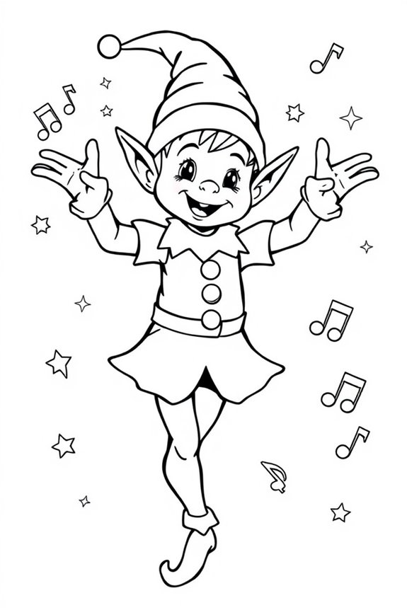 Tanzender Elf Ausmalbild