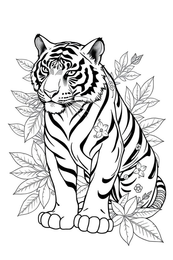 Dekorative Tiger-Malvorlage