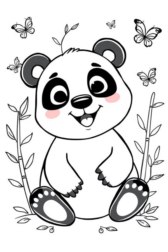 begeisterte Panda-Malvorlage