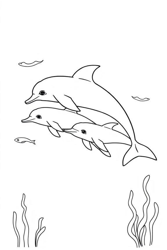 Delfinfamilie Ausmalbild
