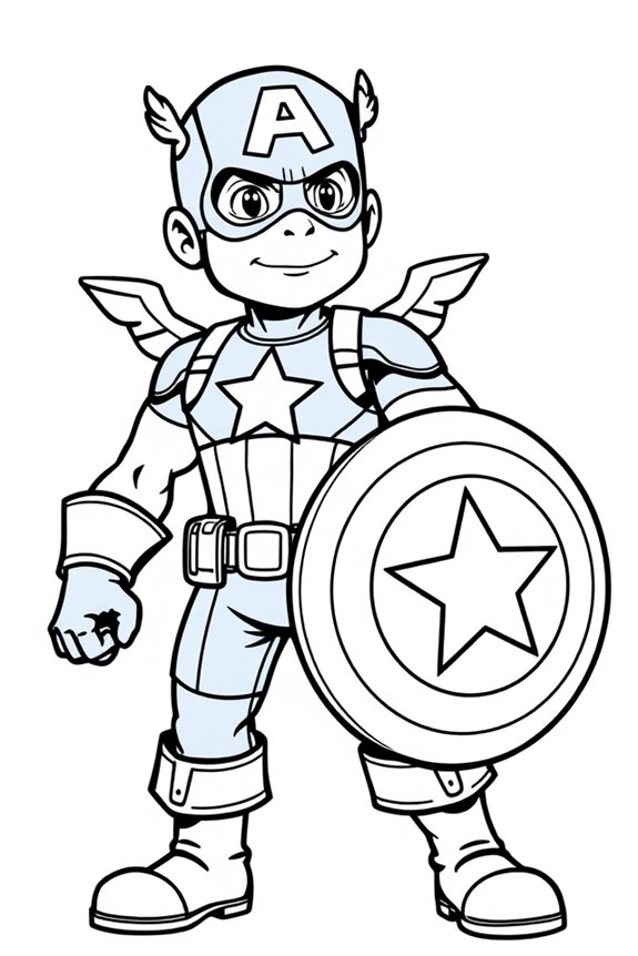 Lade Cartoon Captain America Ausmalbild herunter