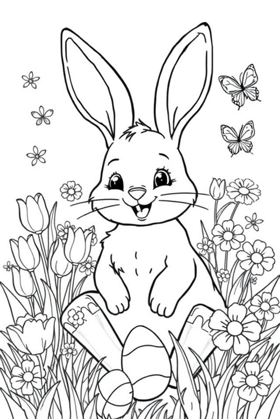 Osterhase Garten Ausmalbild