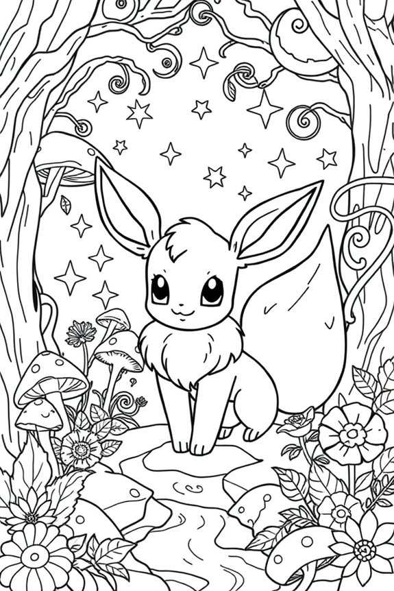 Eevee Ausmalbild herunterladen