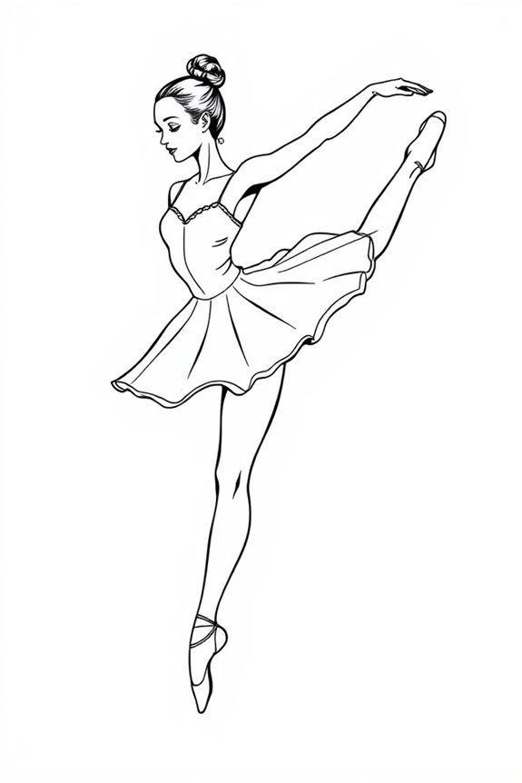 elegante Ballerina Ausmalbild