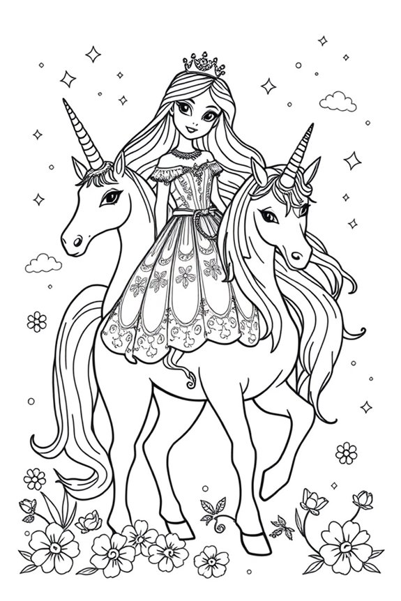 Ausmalbild einer Feenprinzessin