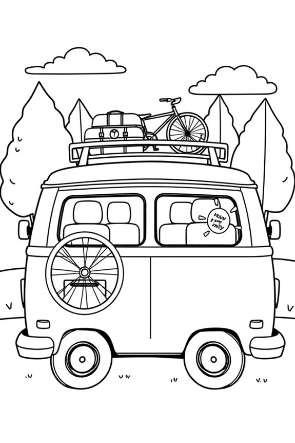 Familien-Van-Ausmalvorlage