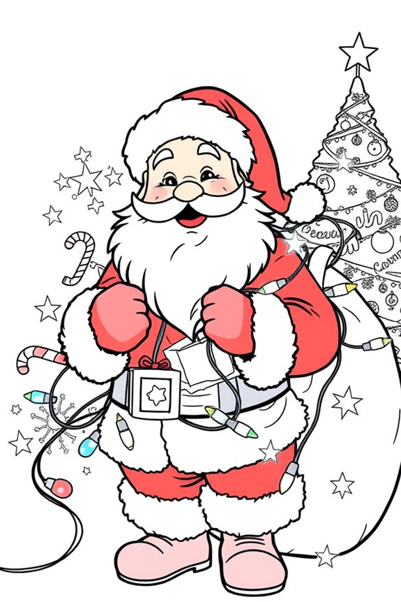 festliche Weihnachtsmann-Ausmalbild