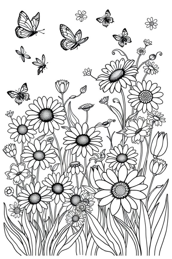Malvorlage Blumen Garten