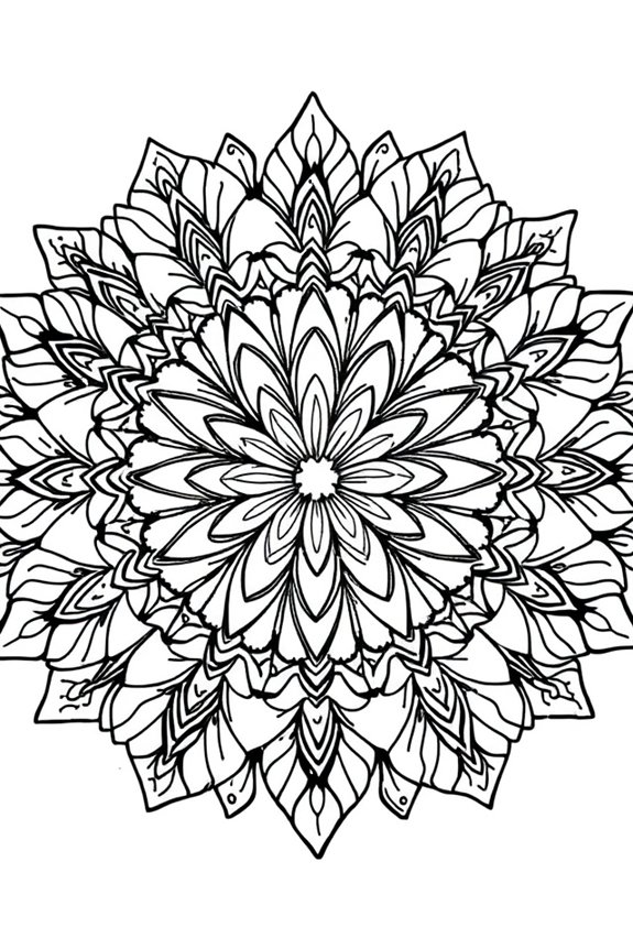 Blütenblatt Mandala Ausmalbild