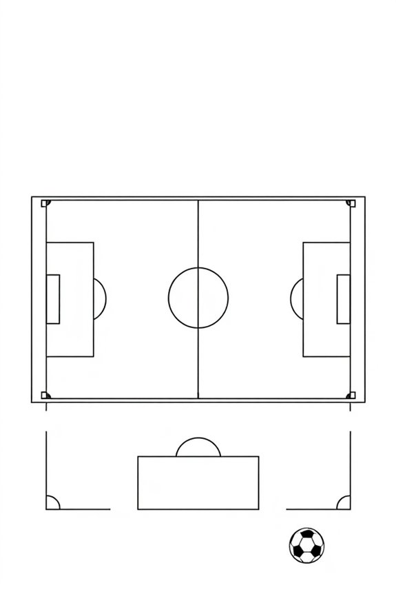Fußballfeld Ausmalbild