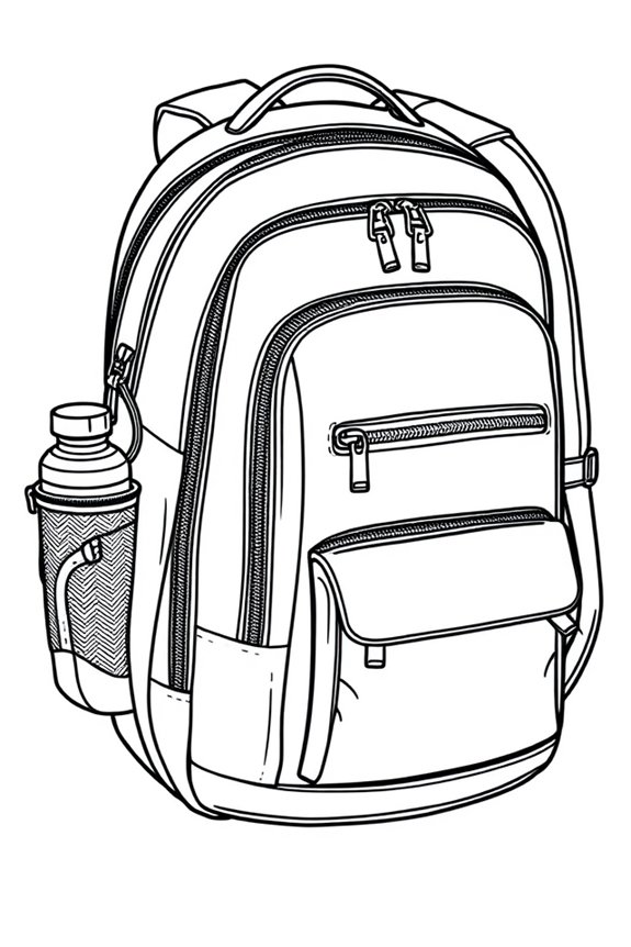 kostenlose Rucksack-Ausmalbildseite