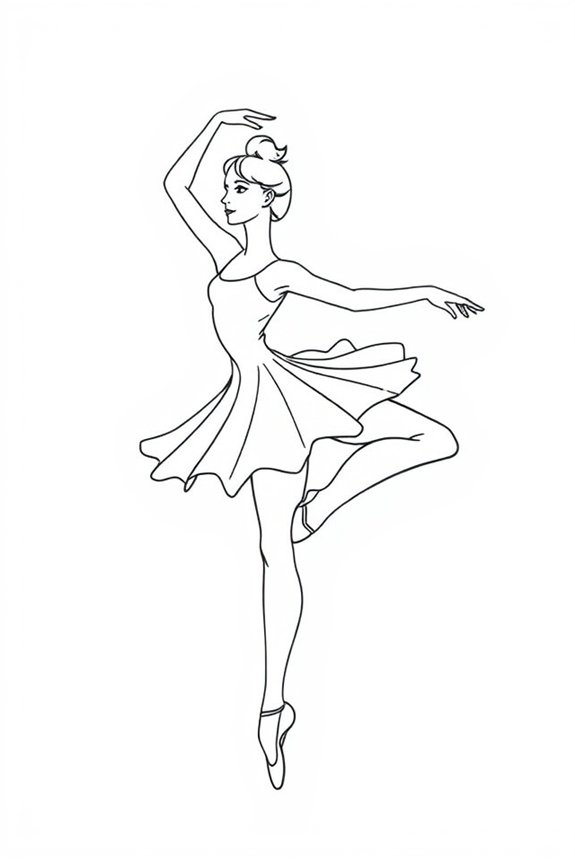 kostenlose Ballerina-Ausmalvorlage