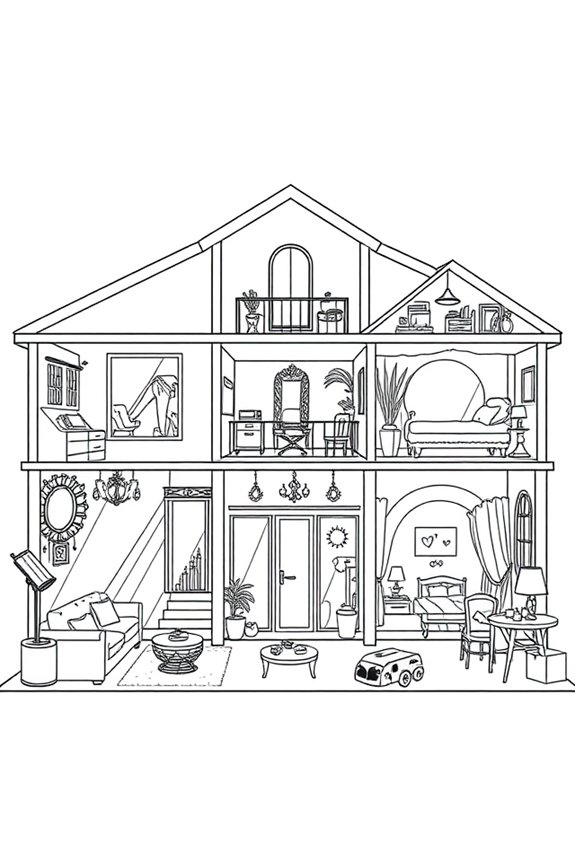 kostenloses Barbie Traumhaus Ausmalbild