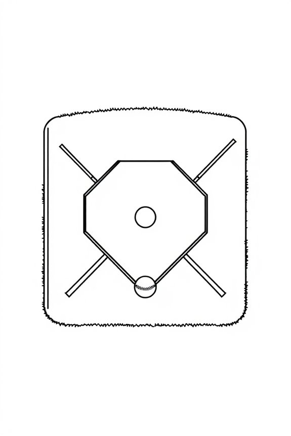 kostenloses Baseballfeld Ausmalbild