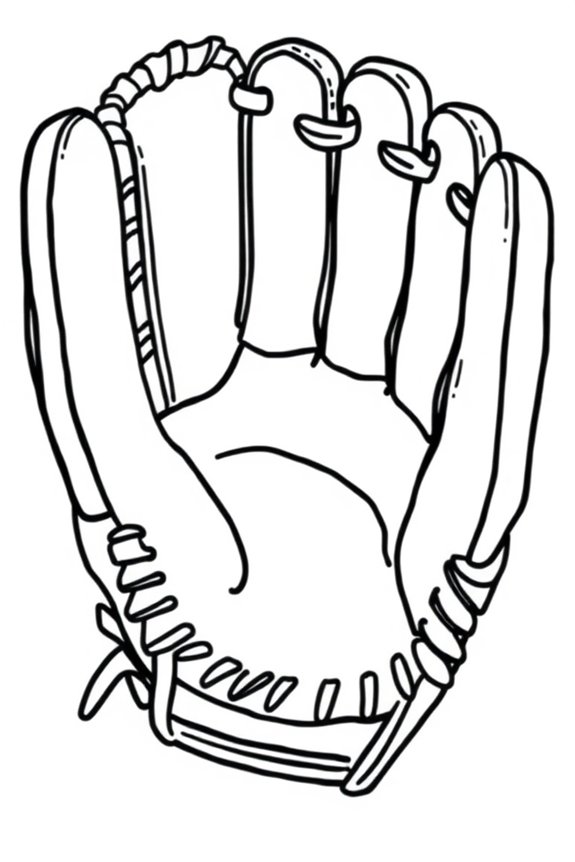 kostenloses Baseballhandschuh Ausmalbild