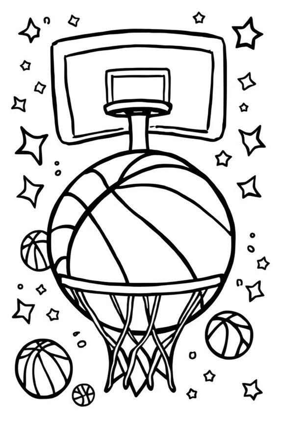 kostenlose Basketball-Malvorlage
