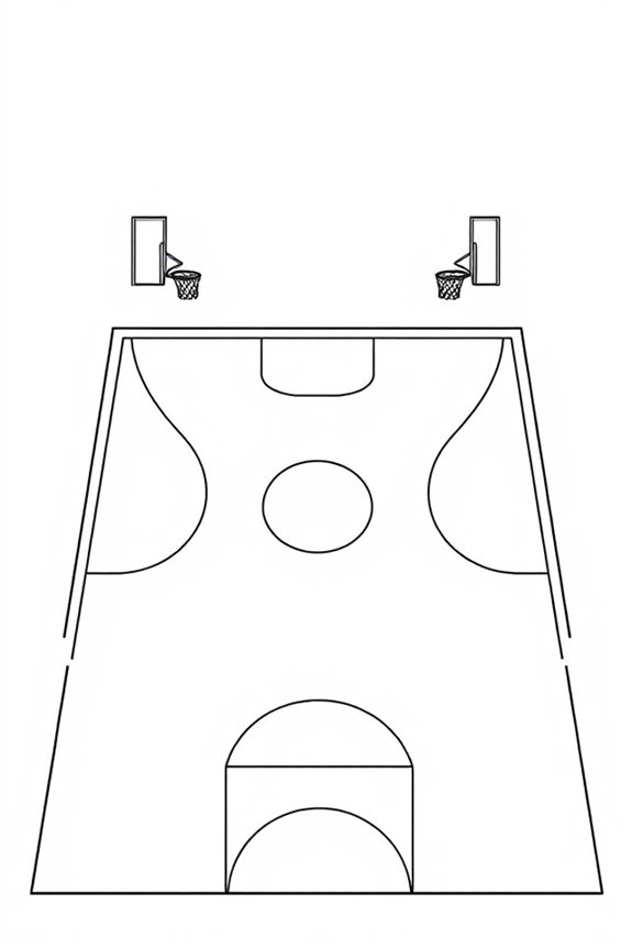 Kostenloser Basketballplatz Ausmalbild