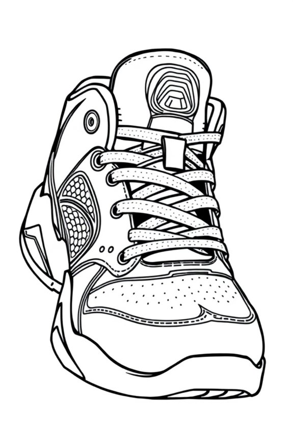kostenloser Basketballschuh Ausmalvorlage