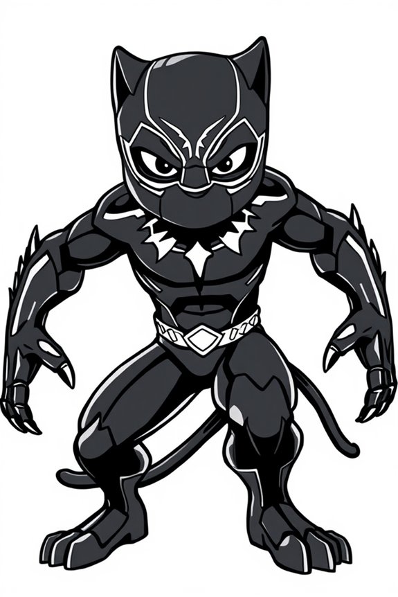 kostenlose Black Panther Ausmalvorlage