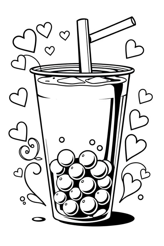 kostenloses Boba-Tee-Ausmalbild