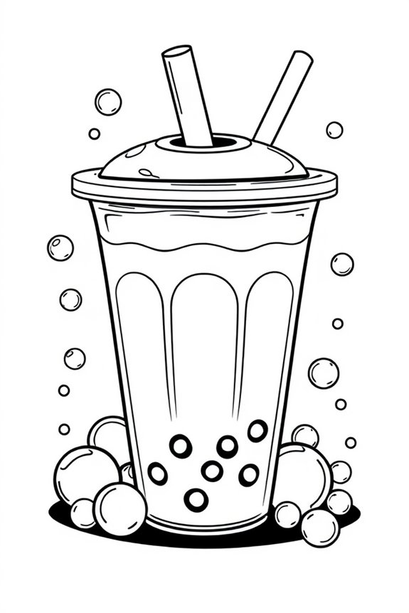 Kostenlose Boba-Tee-Malvorlage