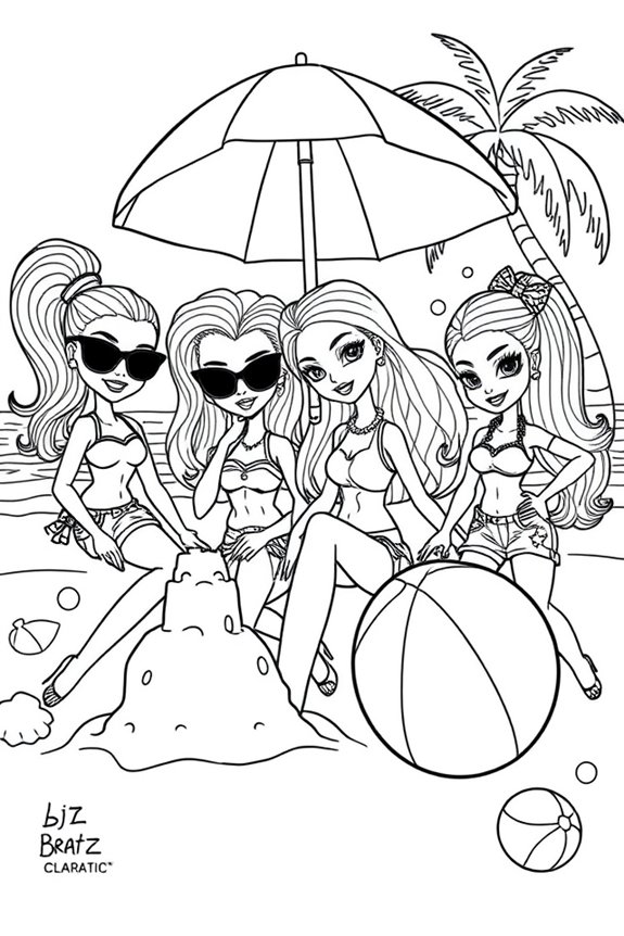 kostenlose Bratz Sommer Ausmalbilder