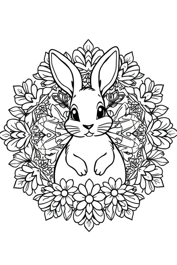 kostenloses Kaninchen Mandala Ausmalbild
